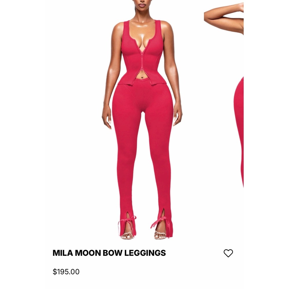 YAGI Mila Moon Bow Leggings Red